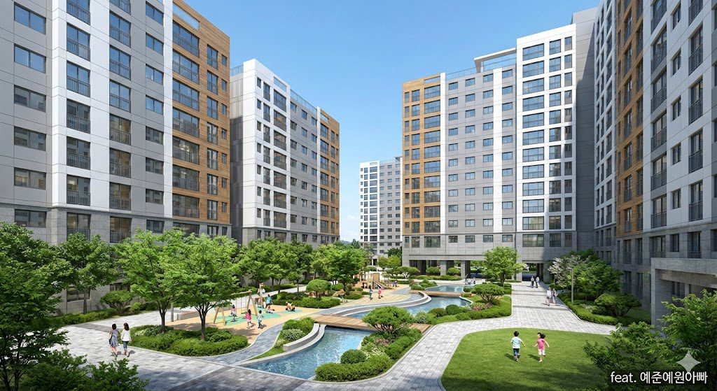 2026년 7월 입주, "도안우미린트리쉐이드" 입지 분석 및 투자 전략 2 도안우미린트리쉐이드의 세련된 외관 CG가 보입니다. 단지 내 중앙 광장에는 풍성한 조경수와 수변 공원이 어우러져 있고, 아이들이 뛰어노는 모습이 평화롭습니다.