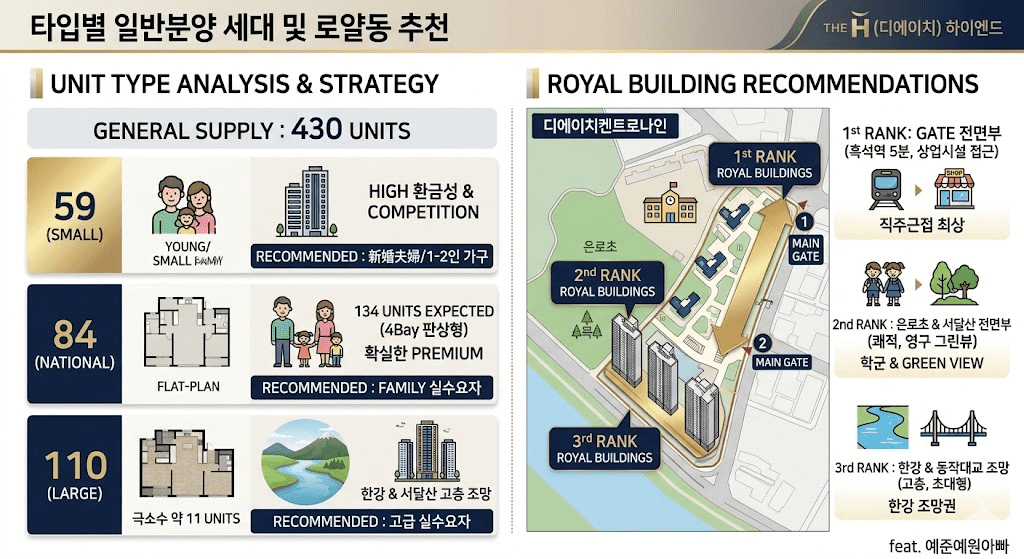 흑석동 디에이치켄트로나인 분양가 평면도 입지 분석 및 청약 전략 2026년 최신판 5 타입별 일반분양 세대 및 로얄동 추천