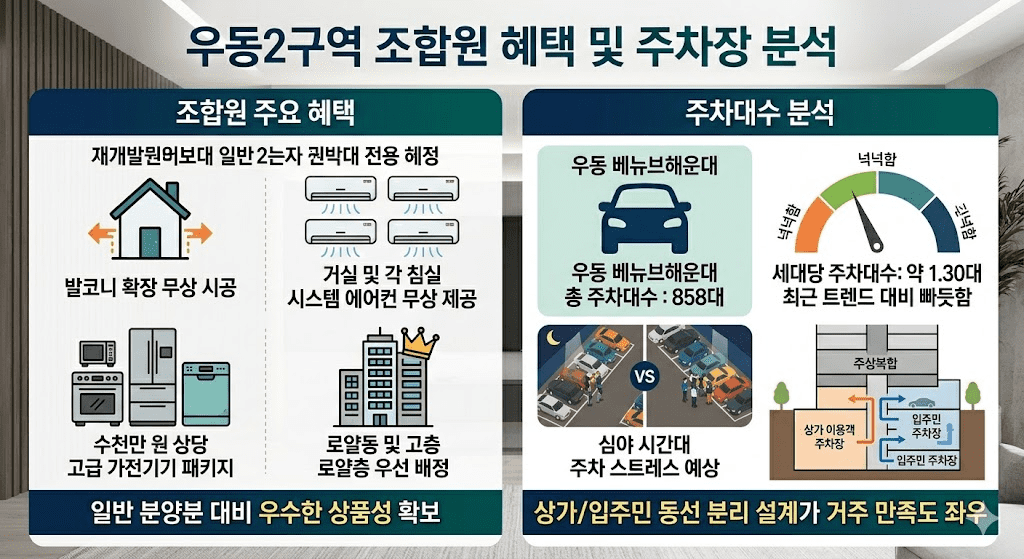 우동 베뉴브해운대 분양가 프리미엄 센텀 벡스코역 입지 분석 5 우동2구역 조합원 혜택 및 주차장 분석 이미지