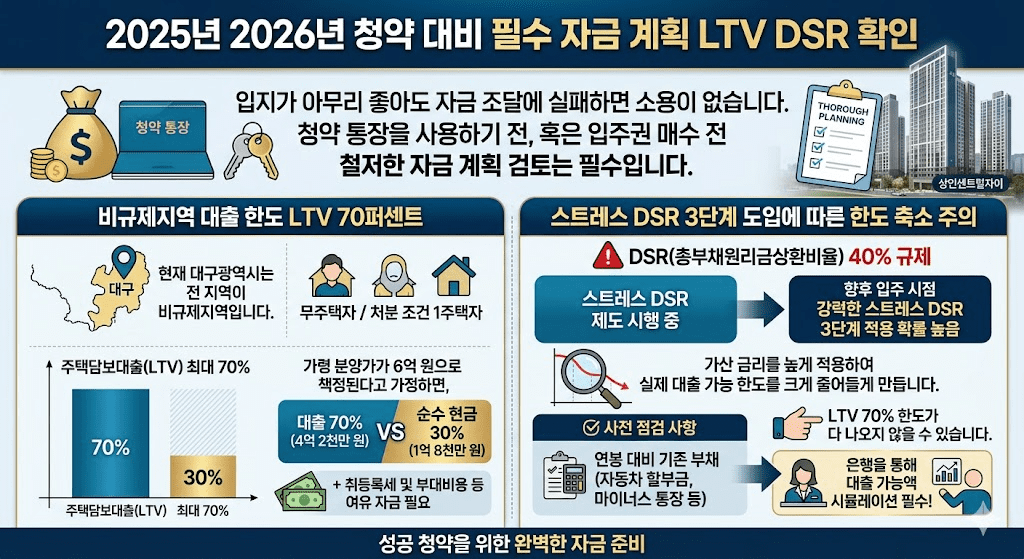 대구 상인동 상인센트럴자이 일반분양 청약 입지 호재 투자가치 총정리 8 2025년 2026년 청약대비 필수 자금 계획 LTV DSR 확인