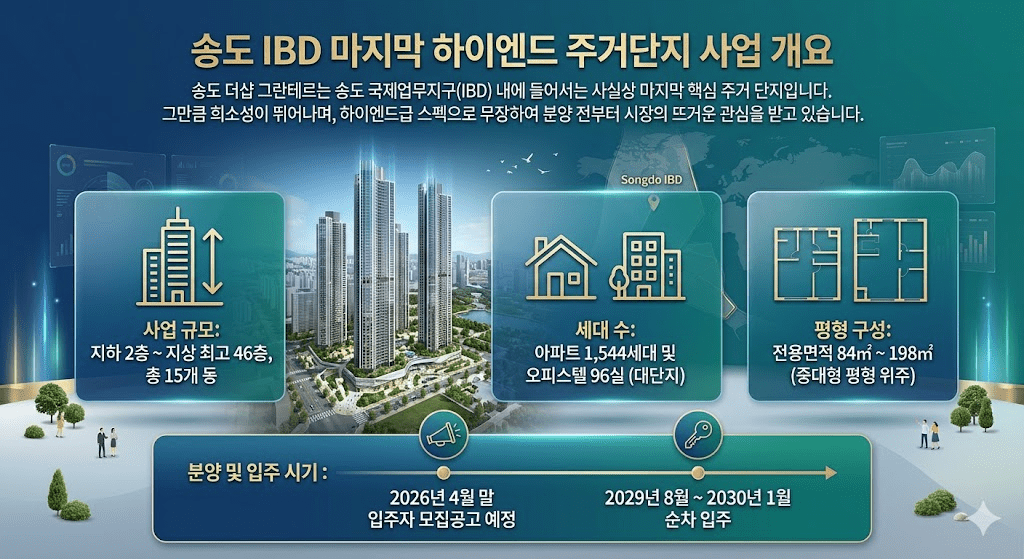 2026년 송도 더샵 그란테르 분양가 입지 분석 및 청약 전략 3 송도 IBD 마지막 하이엔드 주거단지 사업 개요 이미지