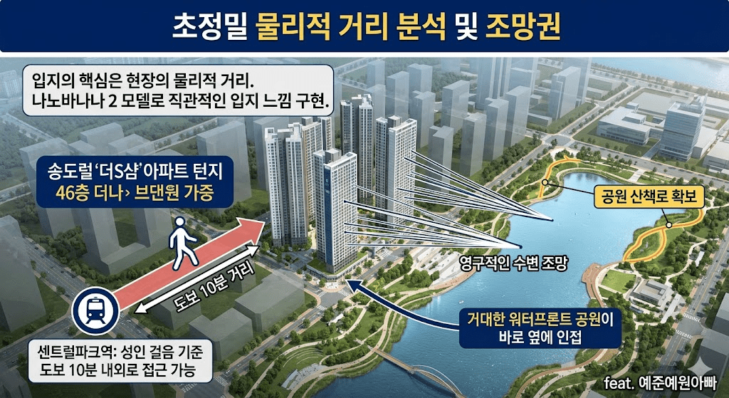 2026년 송도 더샵 그란테르 분양가 입지 분석 및 청약 전략 5 초정밀 물리적 거리 분석 및 조망권