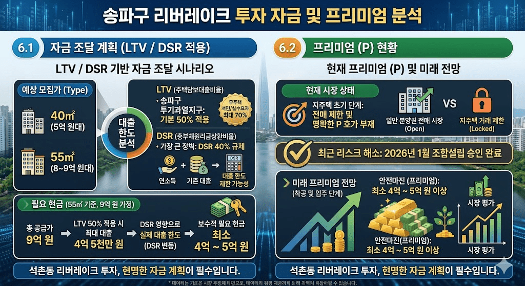 2026년 착공 석촌동 리버레이크송파 분양가 입지 주변 아파트 비교 완벽 분석 8 송파구 리버레이크 투자 자금 및 프리미엄 분석 이미지