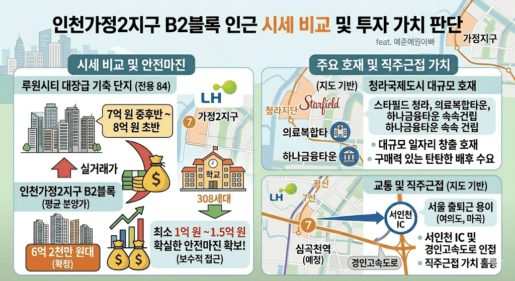 인천가정2지구 B2블록 공공분양 청약 일정 분양가 입지 분석 6 인천가정2지구 B2블록 인근 시세 비교 및 투자 가치 판단