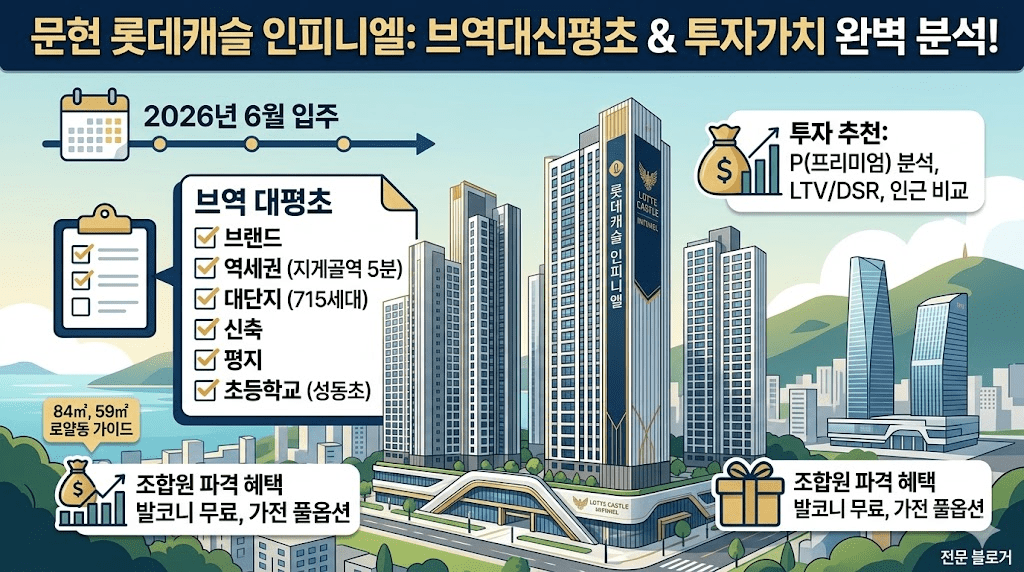 문현 롯데캐슬 인피니엘 입지 가치(브역대신평초) 및 투자 가치 분석 썸네일.