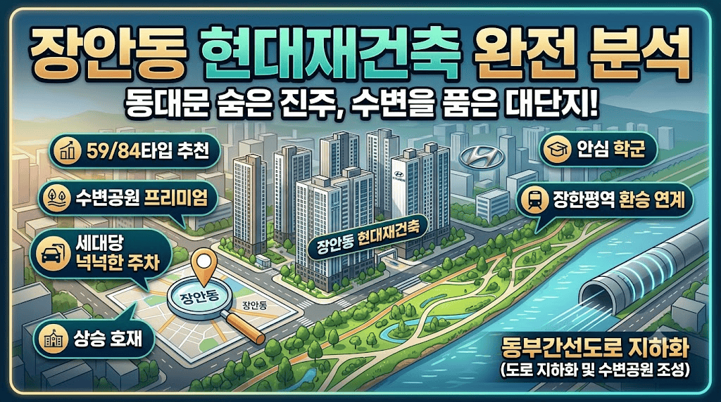 동대문구 장안동 현대아파트 재건축 분양정보기반 입지분석 및 투자전망을 담은 블로그 대표 썸네일 이미지
