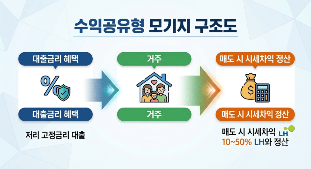 성남복정2 A1블록 신혼희망타운 총정리 — 당첨자 발표일에 사전청약자 절반이 떠난 이유까지 4 "신혼희망타운 수익공유형 모기지 구조"