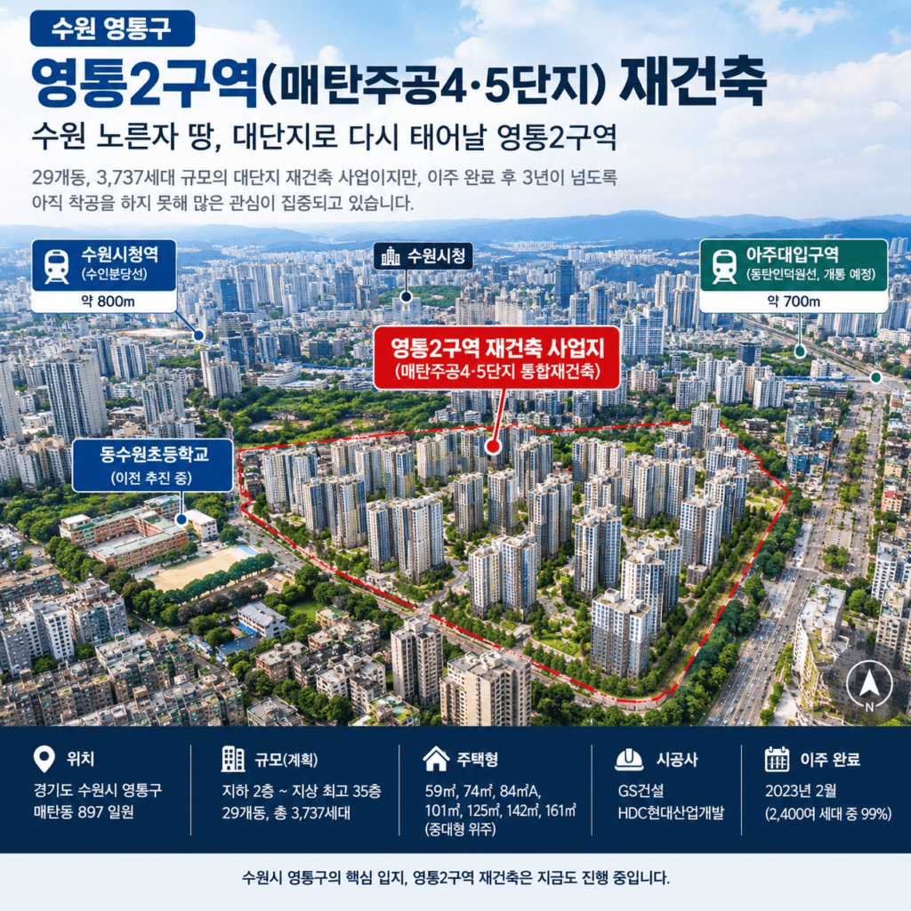 영통2구역 재건축 착공 지연 이유와 2026년 현재 사업 일정 2 수원 영통구 매탄동 영통2구역 재건축 사업 위치