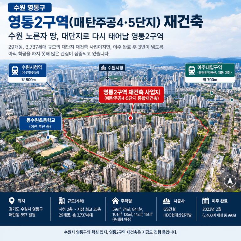 영통2구역 재건축 착공 지연 이유와 2026년 현재 사업 일정 1 영통2구역 재건축 사업지 위치와 주변 도시 모습