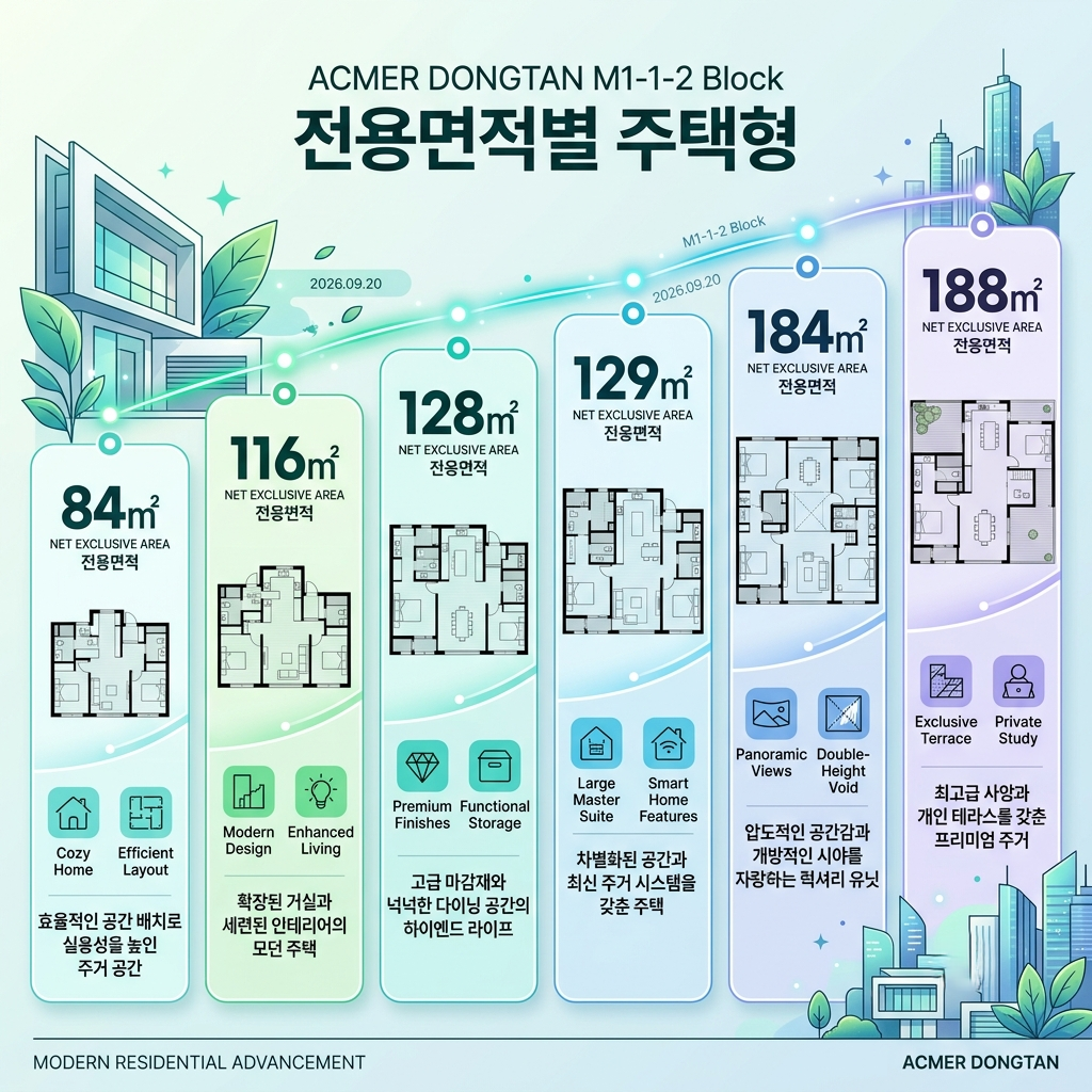 반송동 아크메르 동탄 M1-1-2블록|오래 비어 있던 부지가 움직이기 시작한 이유 4 아크메르 동탄 M1-1-2블록 전용면적별 주택형