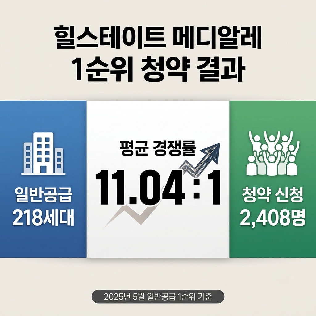힐스테이트 메디알레 10월 입주, 공사비 갈등은 어디까지 정리됐을까? 4 힐스테이트 메디알레 1순위 청약 경쟁률