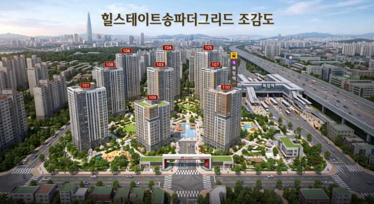 힐스테이트송파더그리드, 청약통장 없이 진짜 되나요 — 오피스텔이라는 걸 먼저 알고 보셔야 합니다 3 힐스테이트송파더그리드 단지 조감도 이미지